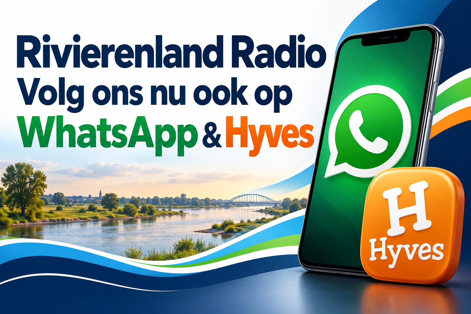 Rivierenland Radio nu ook te volgen via WhatsApp en Hyves